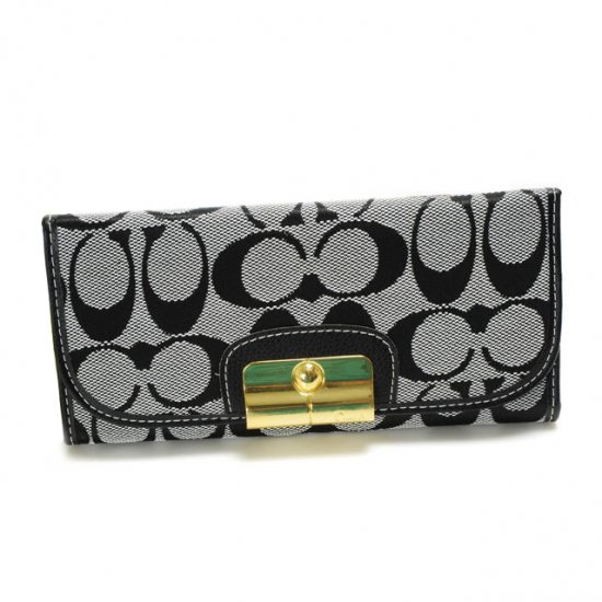 Coach Kristin In Signature Large Grey Wallets DVM - Click Image to Close